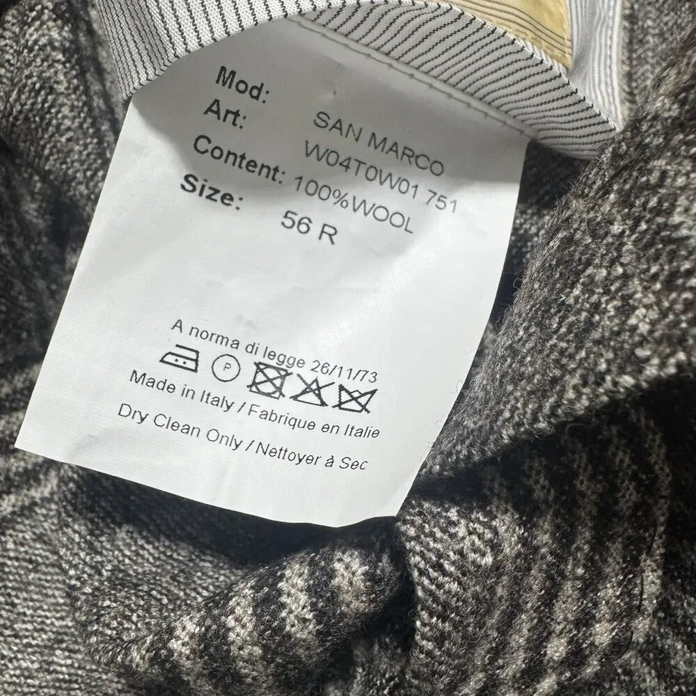 Maurizio Baldassari‎ Mens gray plaid wool sport coat jacket US 46R Italy 56